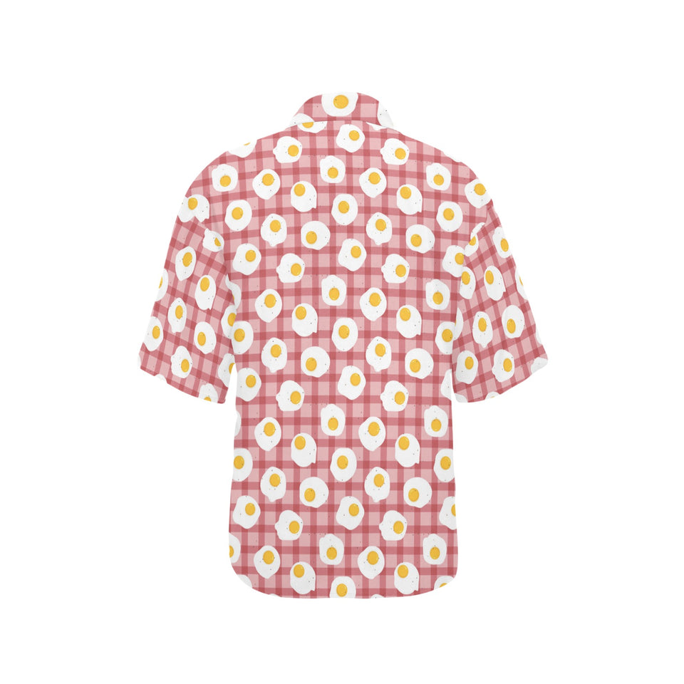 Fried Eggs Pattern Print Design 03 Women's All Over Print Hawaiian Shirt