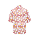 Fried Eggs Pattern Print Design 03 Women's All Over Print Hawaiian Shirt