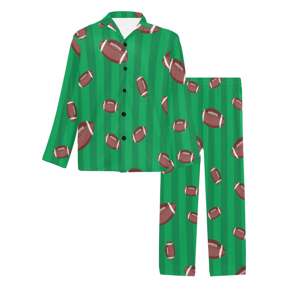 American football ball field background Men's Long Pajama Set