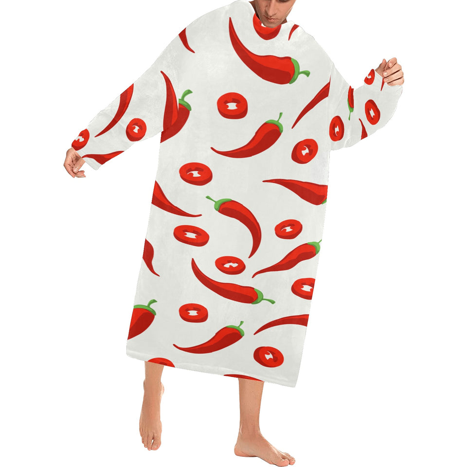 Chili pattern Blanket Robe with Sleeves