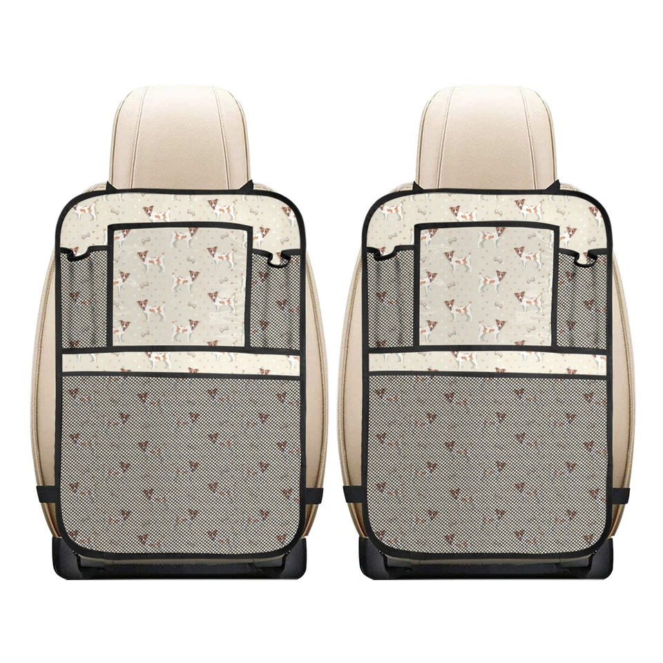 Jack Russel Pattern Print Design 02 Car Seat Back Organizer