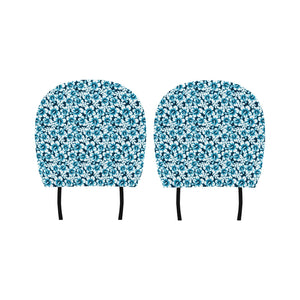 Hibiscus Pattern Print Design 04 Car Headrest Cover