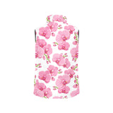 pink purple orchid pattern background Women's Padded Vest