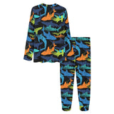 Colorful shark Women's All Over Print Pajama Set