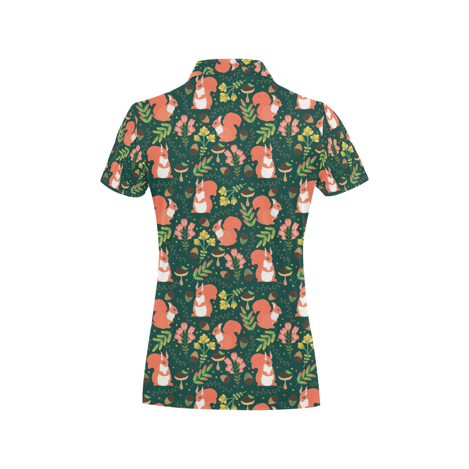 Squirrel Pattern Print Design 03 Women's All Over Print Polo Shirt