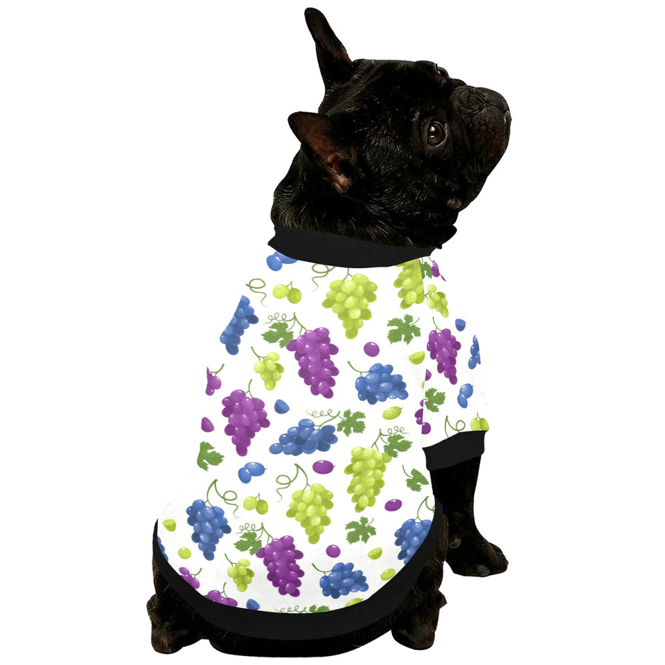 Grape pattern All Over Print Pet Dog Round Neck Fuzzy Shirt