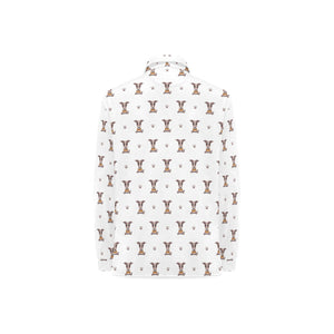 Greyhound Pattern Print Design 05 Women's Long Sleeve Polo Shirt
