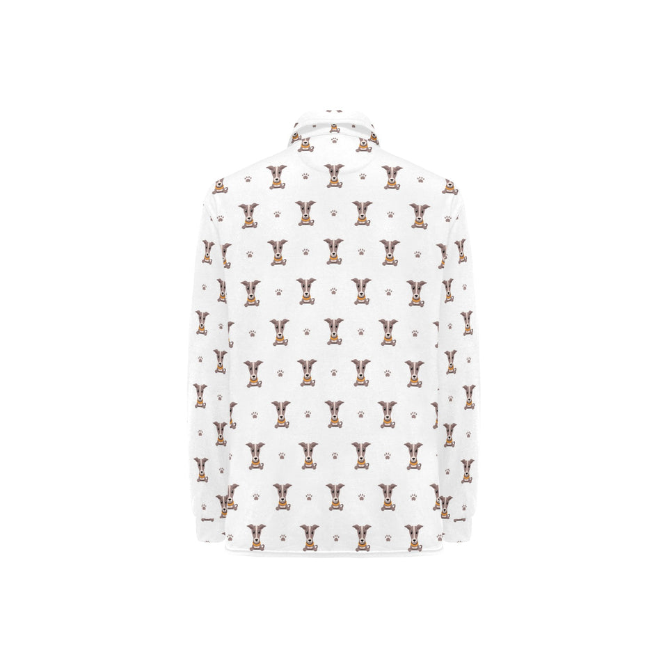 Greyhound Pattern Print Design 05 Women's Long Sleeve Polo Shirt