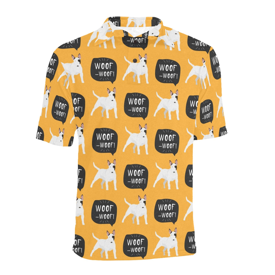 Bull Terrier Pattern Print Design 03 Men's All Over Print Polo Shirt