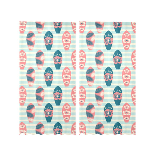 Surfboard Pattern Print Design 02 Gauze Curtain