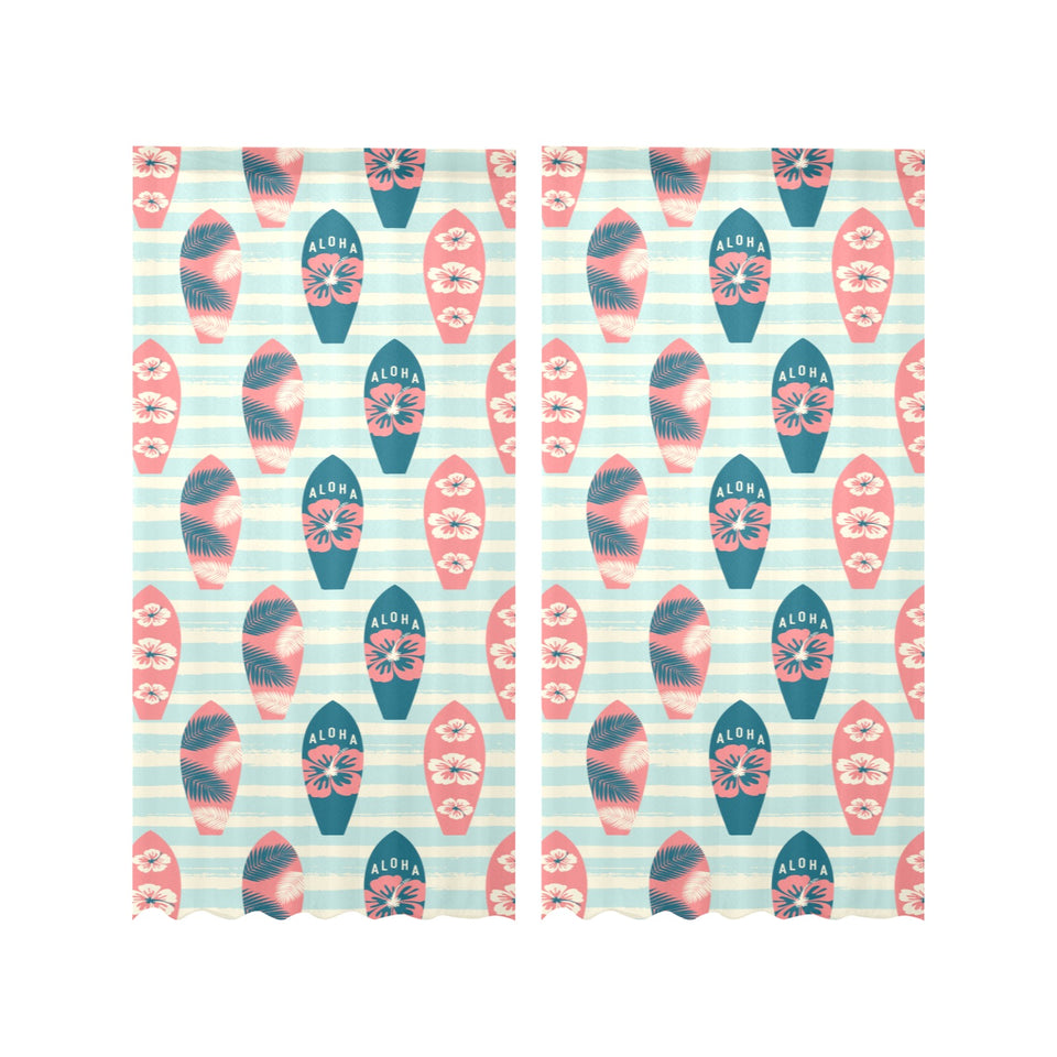 Surfboard Pattern Print Design 02 Gauze Curtain