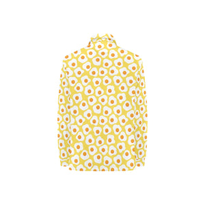 Fried Eggs Pattern Print Design 05 Women's Long Sleeve Polo Shirt