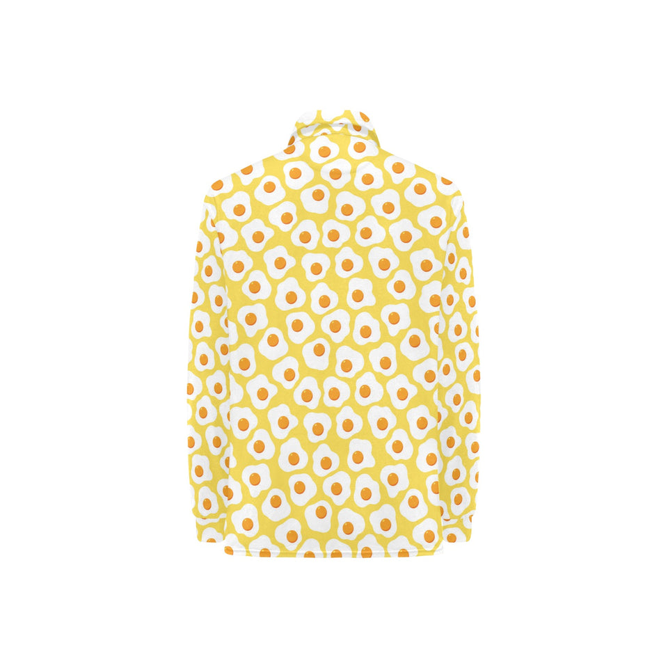 Fried Eggs Pattern Print Design 05 Women's Long Sleeve Polo Shirt