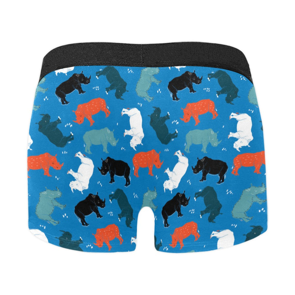 Colorful rhino pattern Men's All Over Print Boxer Briefs Men's Underwear