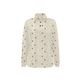 Jack Russel Pattern Print Design 02 Women's Long Sleeve Polo Shirt