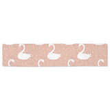 Swan flower light pink background Table Runner