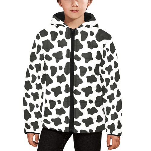 Cow skin pattern Kids' Boys' Girls' Padded Hooded Jacket