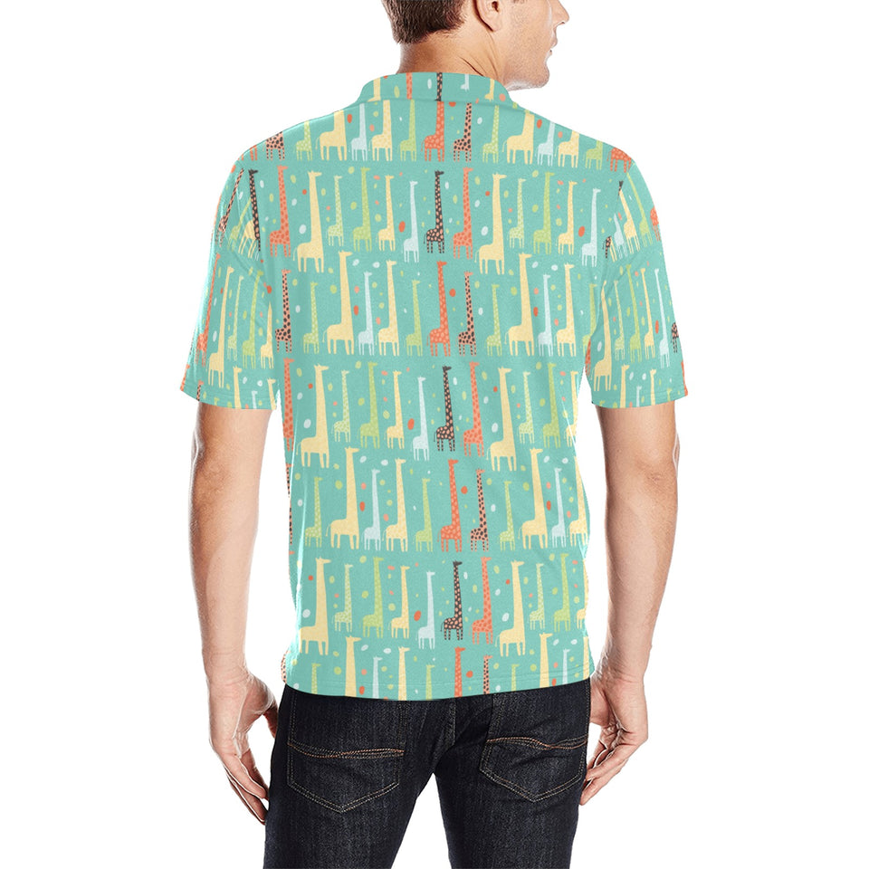 Giraffe Pattern Print Design 01 Men's All Over Print Polo Shirt