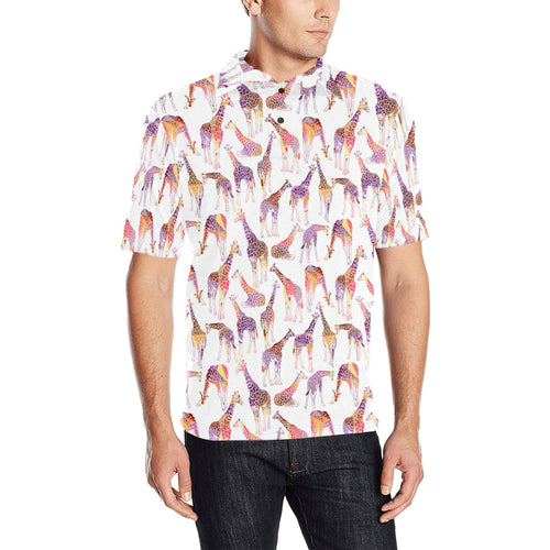 Giraffe Pattern Print Design 02 Men's All Over Print Polo Shirt