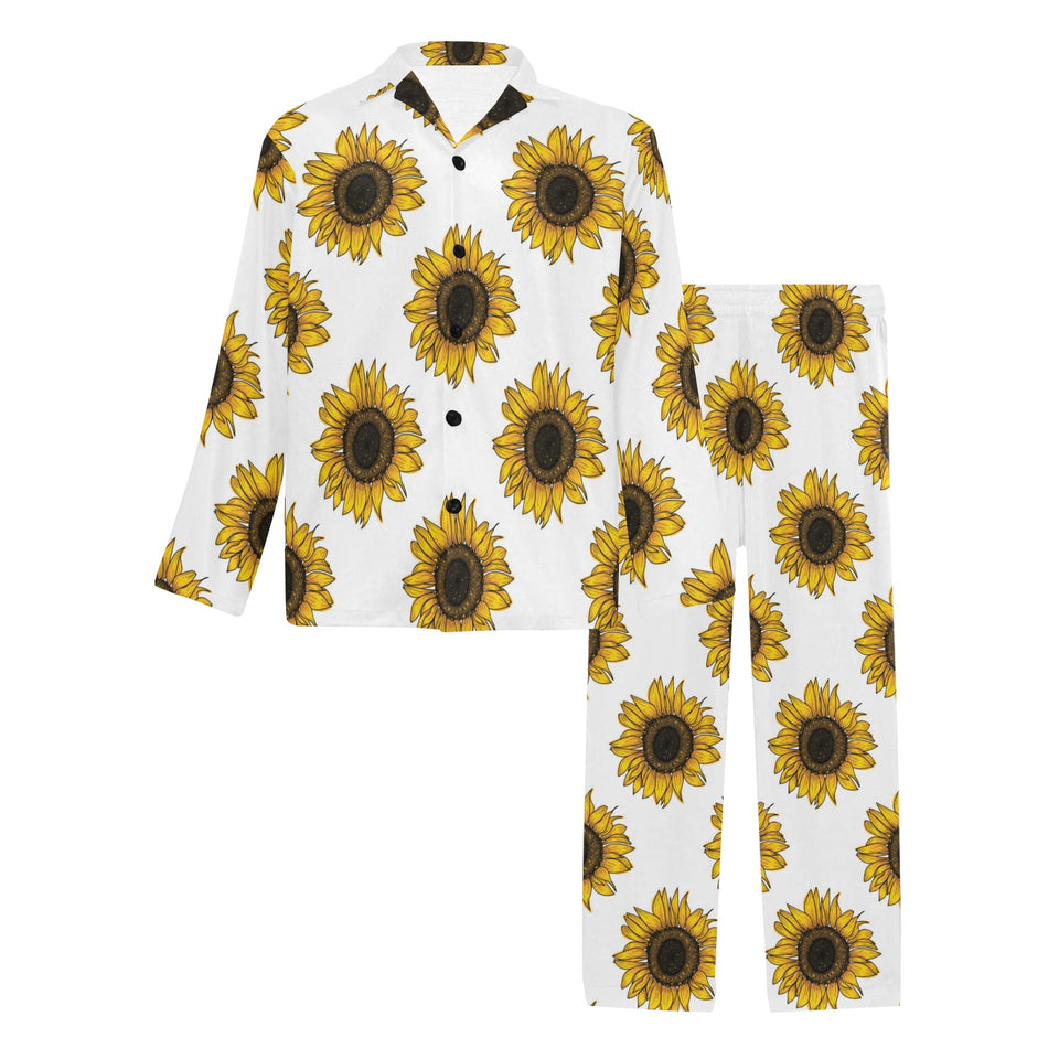 sunflowers design pattern Men's Long Pajama Set