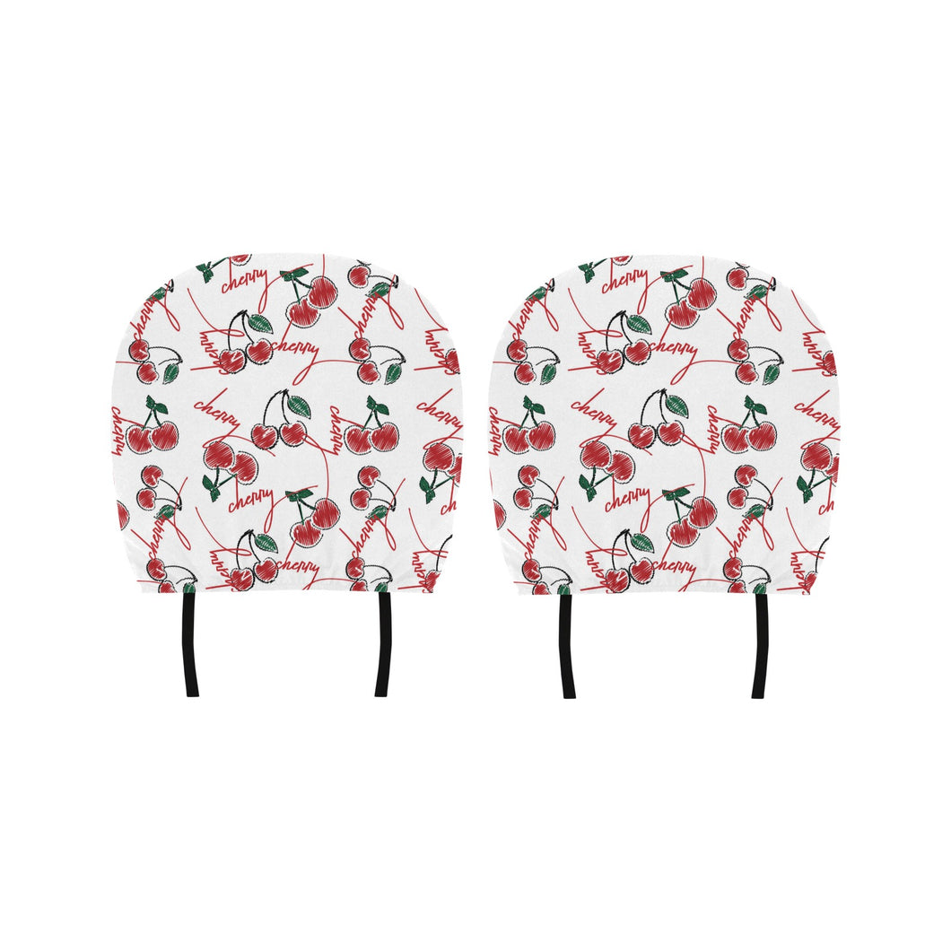 Hand drawn cherry pattern Car Headrest Cover