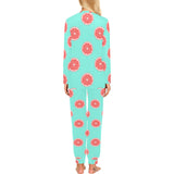 Grapefruit green background Women's All Over Print Pajama Set