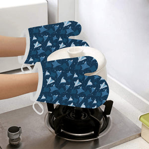 Stingray Pattern Print Design 04 Heat Resistant Oven Mitts
