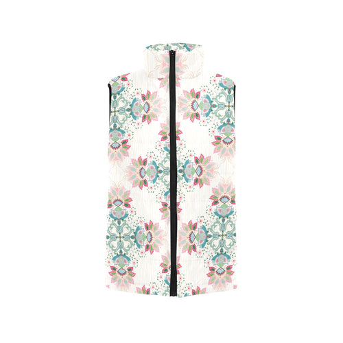 Square floral indian flower pattern Men's Padded Vest