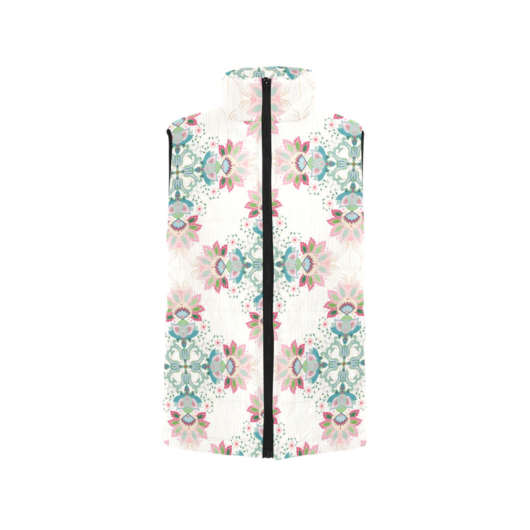 Square floral indian flower pattern Men's Padded Vest