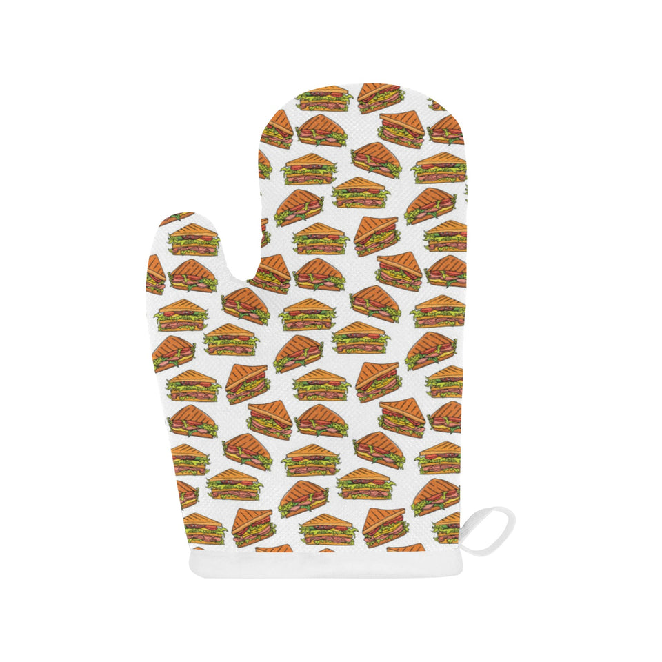 Sandwich Pattern Print Design 02 Heat Resistant Oven Mitts