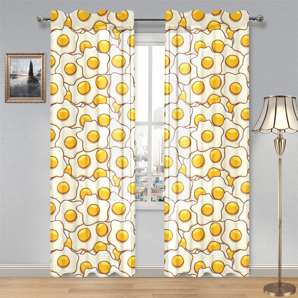 Fried Eggs Pattern Print Design 02 Gauze Curtain