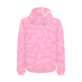 Sweet candy pink background Men's Padded Hooded Jacket