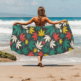 Canabis Marijuana Weed Pattern Print Design 02 Beach Towel