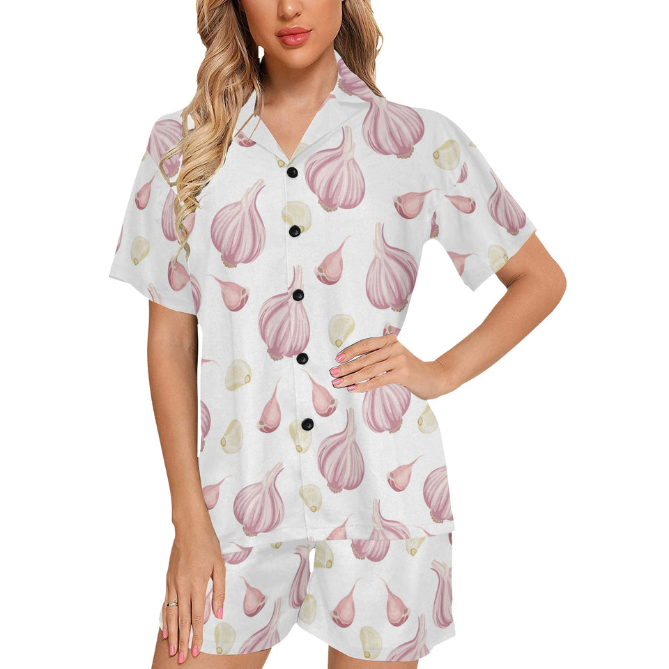 Garlic pattern Women's V-Neck Short Pajama Set