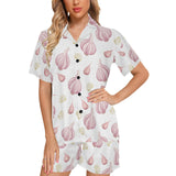 Garlic pattern Women's V-Neck Short Pajama Set