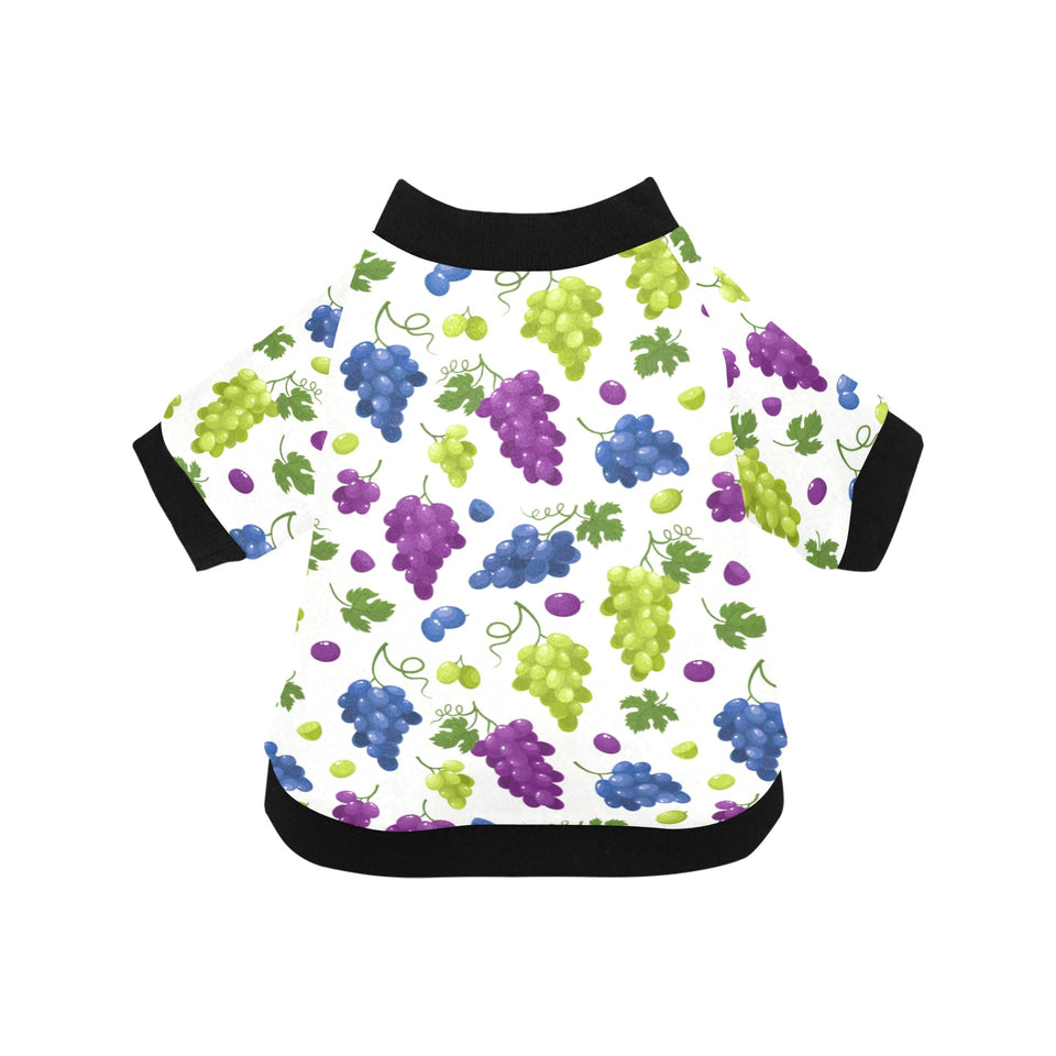 Grape pattern All Over Print Pet Dog Round Neck Fuzzy Shirt