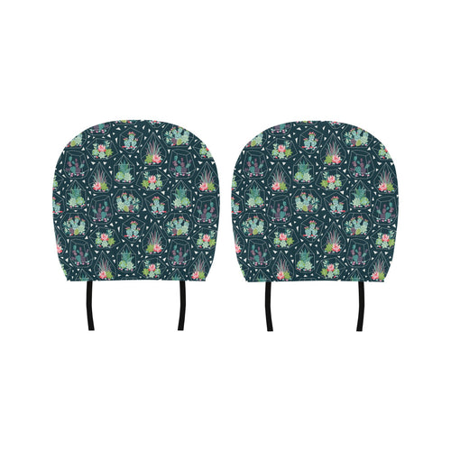 Cactus glass terrarium pattern Car Headrest Cover