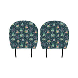 Cactus glass terrarium pattern Car Headrest Cover