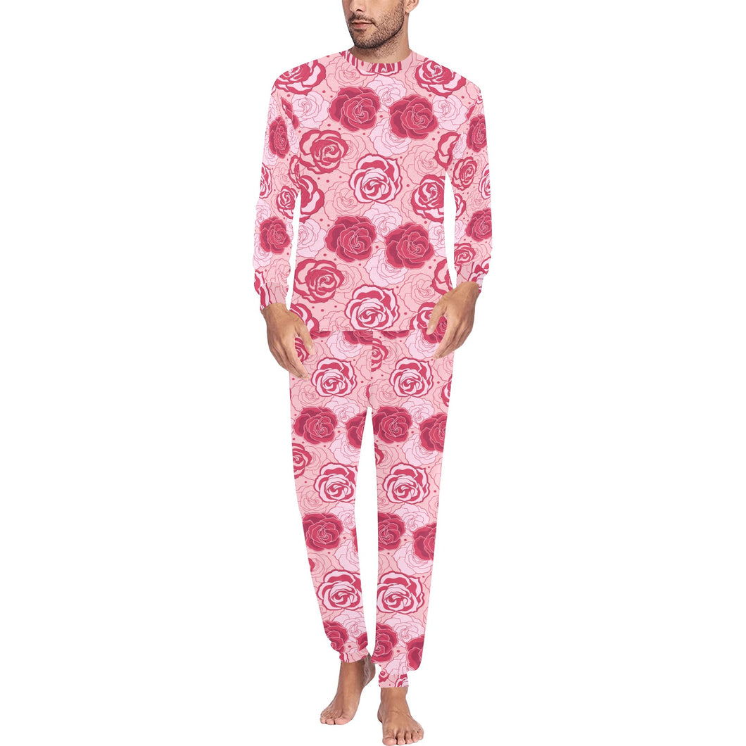 Rose Pattern Print Design 02 Men's All Over Print Pajama