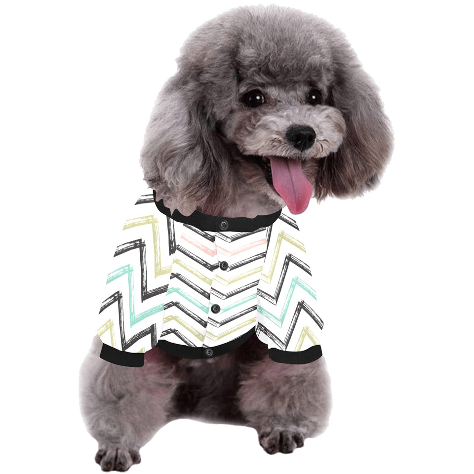 zigzag  chevron paint pattern All Over Print Pet Dog Round Neck Fuzzy Shirt