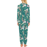 Koi Fish Carp Fish lotus pattern Women's All Over Print Pajama Set