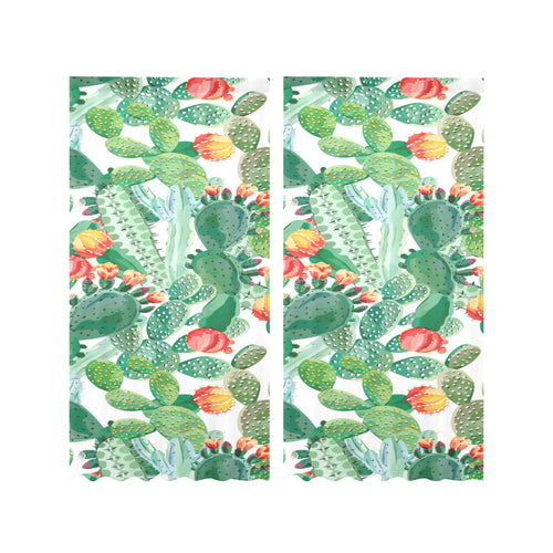 Cactus design pattern copy Gauze Curtain