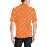 Engine Piston Orange Background Pattern Design 05 Men's All Over Print Polo Shirt