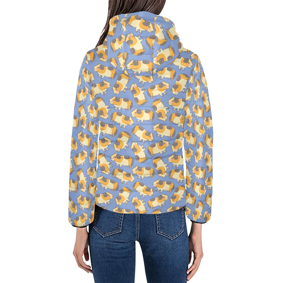 Guinea Pig Pattern Print Design 02 Women's Padded Hooded Jacket
