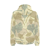 Ginkgo leaves design pattern Men's Padded Hooded Jacket