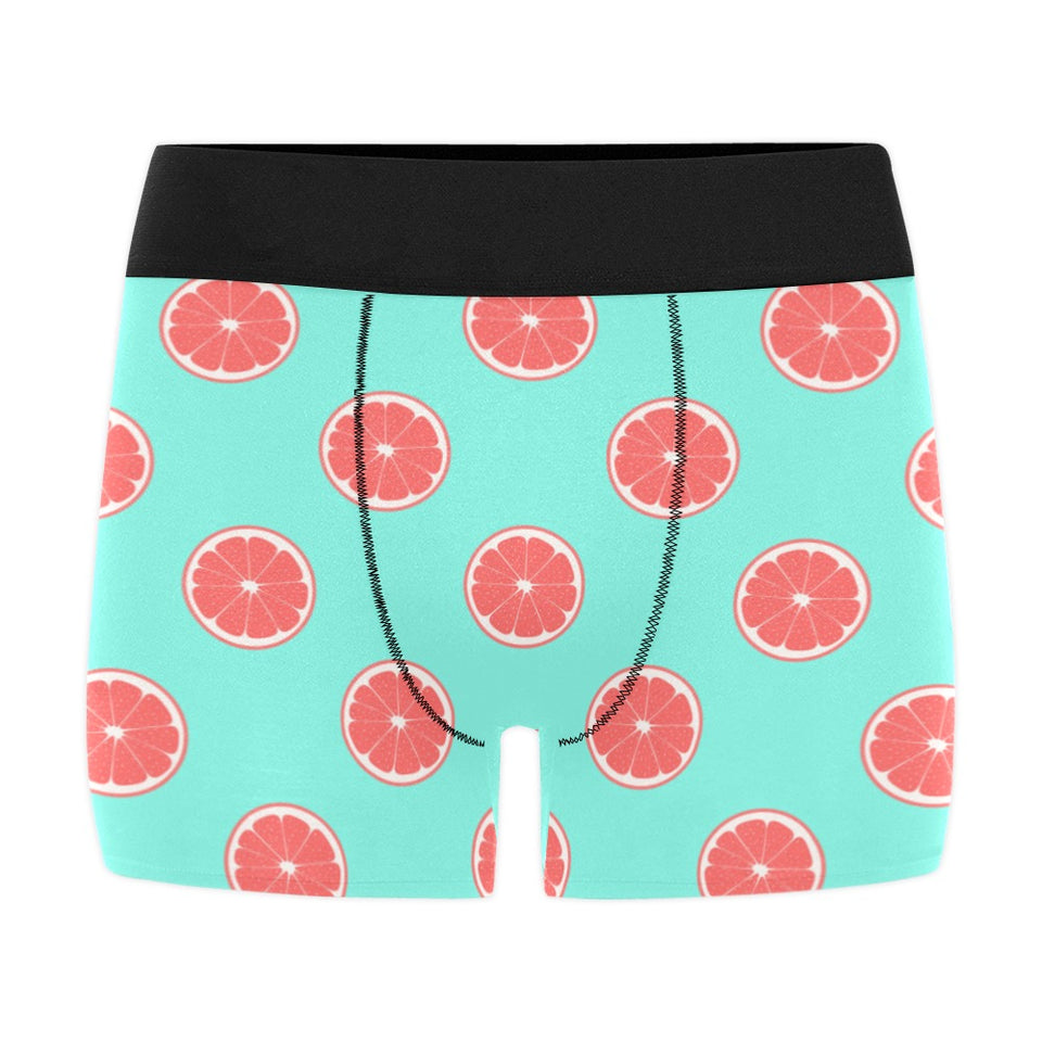 Grapefruit green background Men's All Over Print Boxer Briefs Men's Underwear