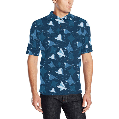 Stingray Pattern Print Design 04 Men's All Over Print Polo Shirt
