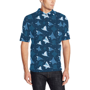 Stingray Pattern Print Design 04 Men's All Over Print Polo Shirt
