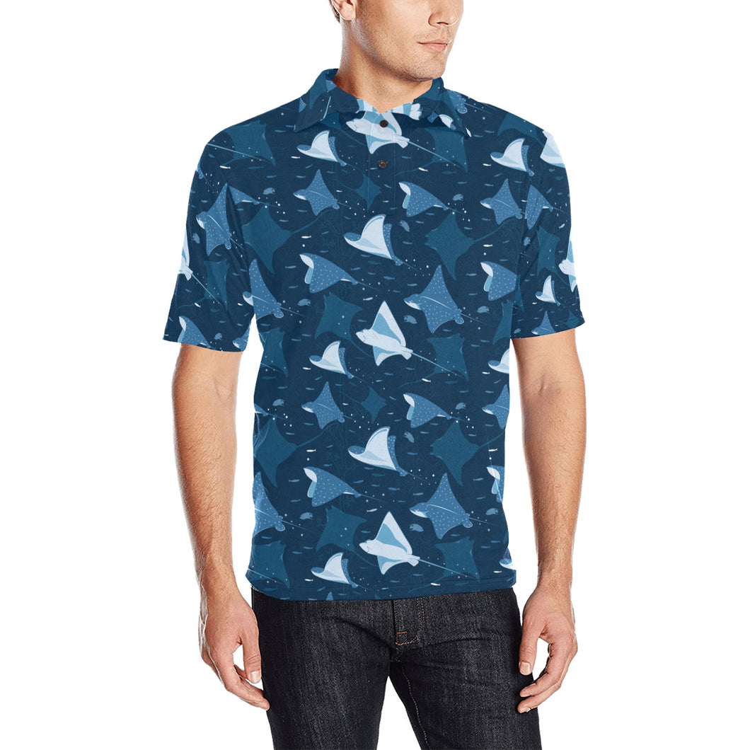 Stingray Pattern Print Design 04 Men's All Over Print Polo Shirt