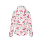 Cute little mermaid pattern Women's Padded Hooded Jacket